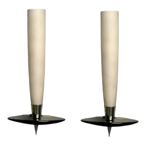 Fontana Arte Attr., Italian Mid-Century Modern, Wall Sconces, Chrome, Glass