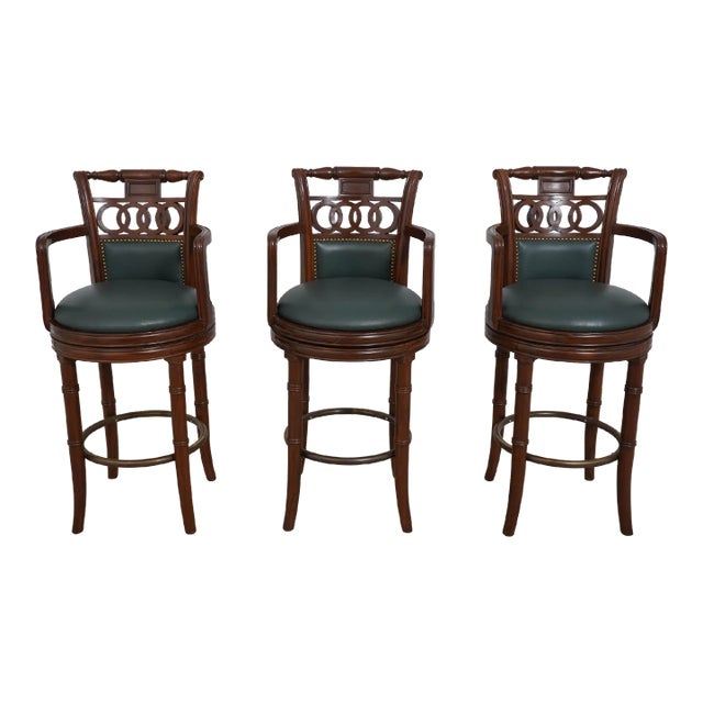 Set of 3 Italian Regency Design Counter Bar Chairs For Sale
