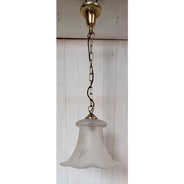 Vintage Ceiling Lamp with Frosted Glass Shade from Kaiser, 1980s, in Very Good conditions. Designed 1980 to 1989 This...