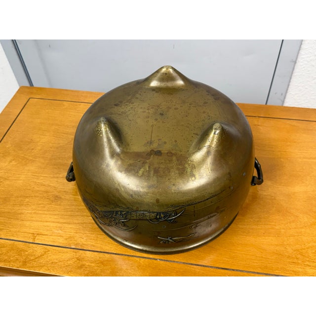 Design Plus Gallery presents an Oriental Cauldron of Heavy Brass. This bowl is quite large and is made from solid brass...