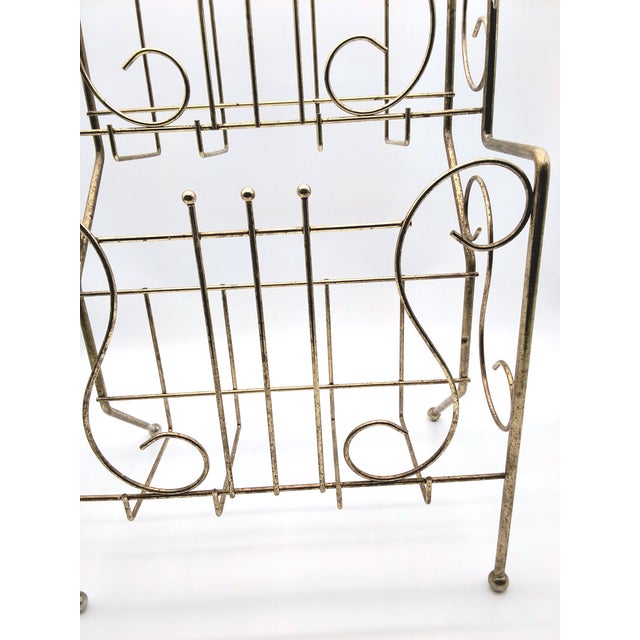 Large Vintage Brass Magazine / Record Vinyl Holder For Sale - Image 10 of 10