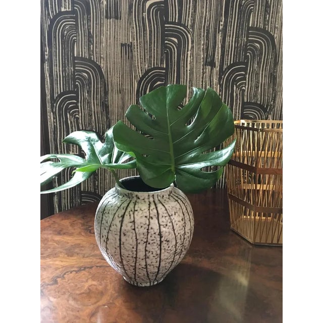 Scandinavian Postmodern Design White Glazed Ceramic Vase, 1990 For Sale - Image 4 of 10