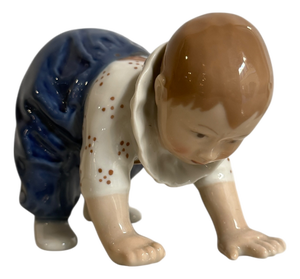 Ceramic Figurine of Crawling Child from Royal Copenhagen, 20th Century