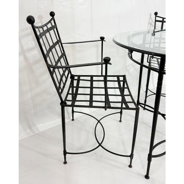 Mario Papperzini for Janus Et Cie Iron Outdoor Dining Set, Table & 4 Chairs, Attributed For Sale - Image 10 of 18