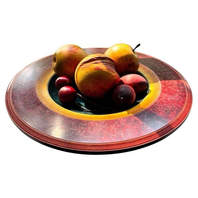 Wood Hand-Turned Wooden Fruit Bowl with Sculptural Fruit from Dennis Hales, 2000s For Sale - Image 7 of 7