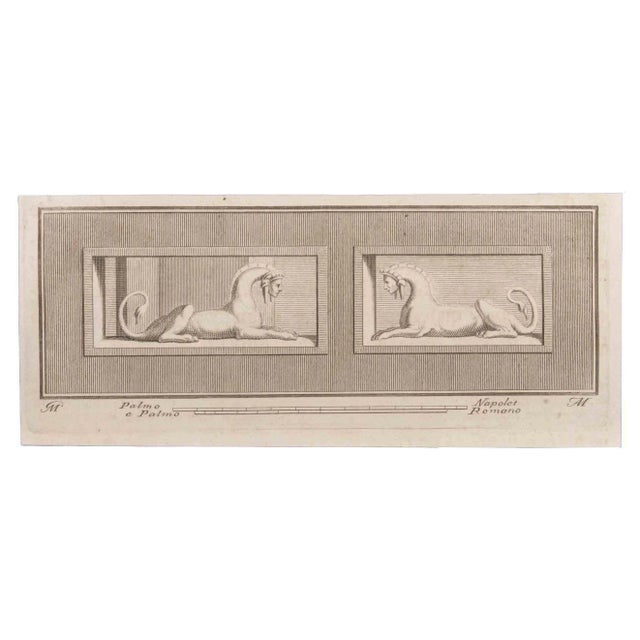 Unknown, Decoration with Animals, Original Etching, 18th Century For Sale