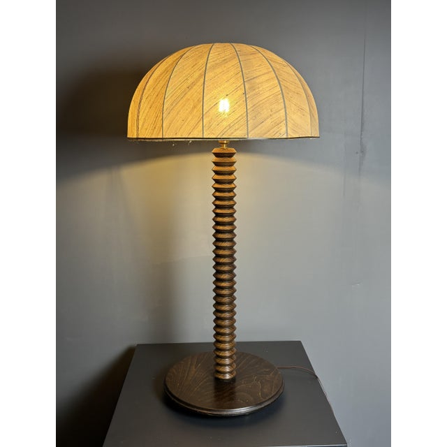 This gorgeous mushroom table lamp most likely originated as a floor lamp but at one point in time has been converted in to...