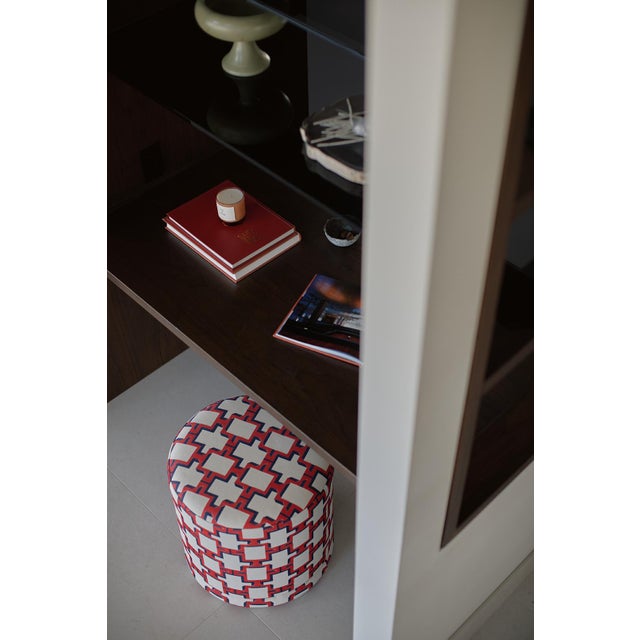 Contemporary Custom Dedar Pouf For Sale - Image 3 of 3
