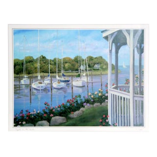 Early 21st Century "Gazebo on the Harbor" Poster by Carol Saxe For Sale