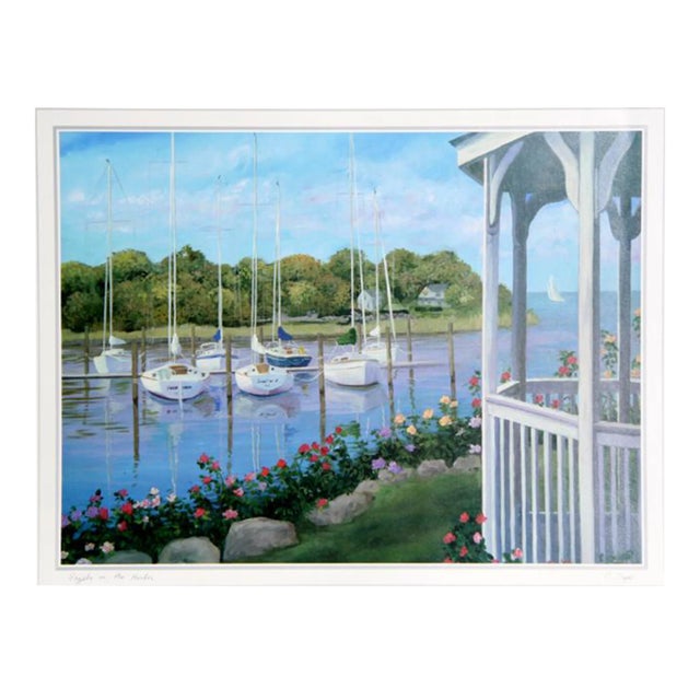 Early 21st Century "Gazebo on the Harbor" Poster by Carol Saxe For Sale