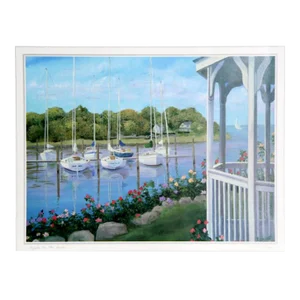 Early 21st Century "Gazebo on the Harbor" Poster by Carol Saxe