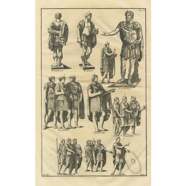 Black Montfaucon, Roman Officers from Trajans Column and Constantines Arch, 1722, Engraving For Sale - Image 8 of 8
