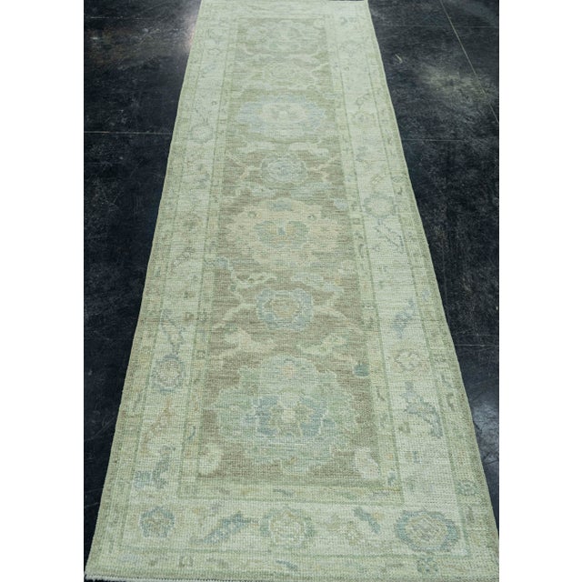 Brown Turkish Oushak Rug 2'7" x 8'7" #19324 For Sale - Image 8 of 8