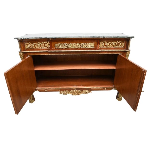 Stone 1950s French Marble Top Server Cherubs Musical Instruments For Sale - Image 7 of 9