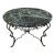 Wide 1950’s French Wrought Iron & Marble Round Coffee Table For Sale
