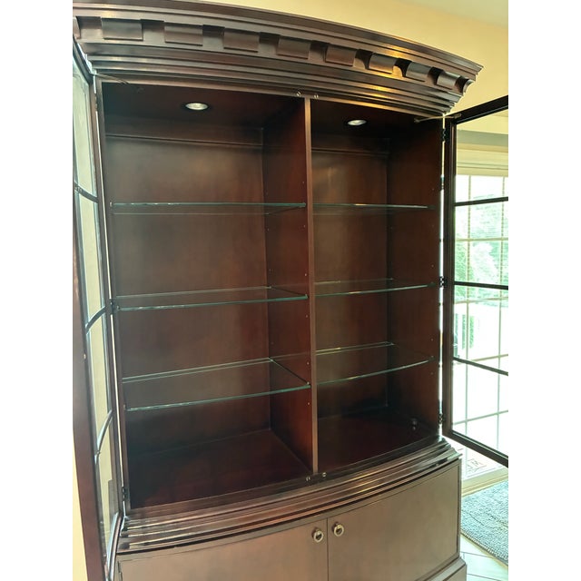 Late 20th Century Baker, Georgian Style Bow-Front China Cabinet For Sale - Image 9 of 10
