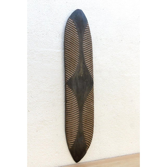 50" Tall Carved Wood Wall Hanging For Sale In Los Angeles - Image 6 of 8