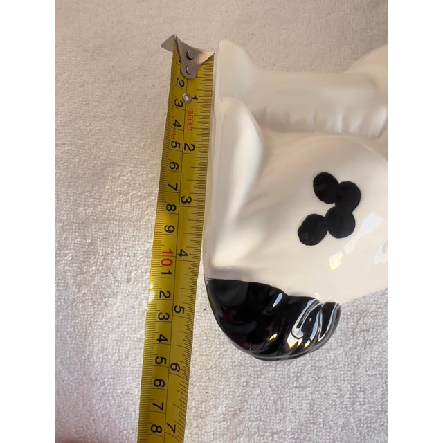 Pair of 1990s Staffordshire Style Dog Statues Mantle Figurines Gold Chain Black White For Sale - Image 11 of 11