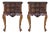 Late 19th Century Bedsides Tables with Carved Drawers and Cabriole Legs, France, A Pair For Sale