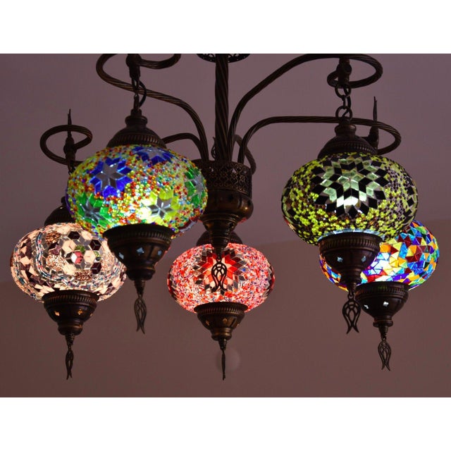 Turkish Tribal Handcrafted Mosaic Glass Chandelier Chairish