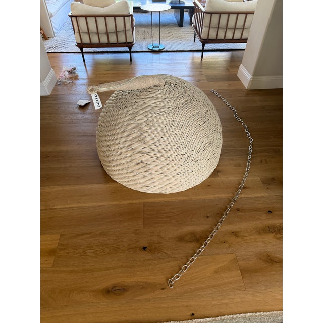 2020s Palecek Wisteria Oversized Pendant, White Washed For Sale - Image 5 of 7