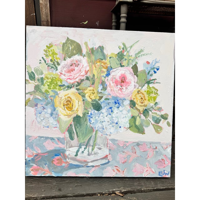 Ballet Pink Bouquet Expressionism Acrylic Painting For Sale - Image 11 of 11