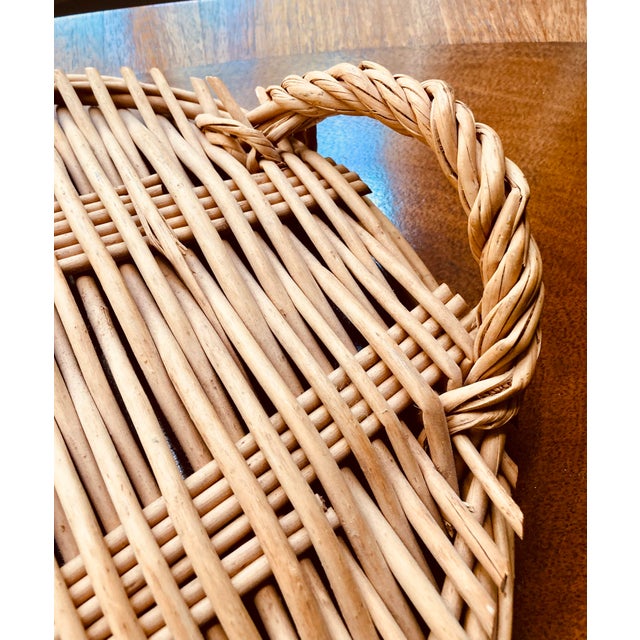 French Country French Country Style Wicker Serving Tray For Sale - Image 3 of 8