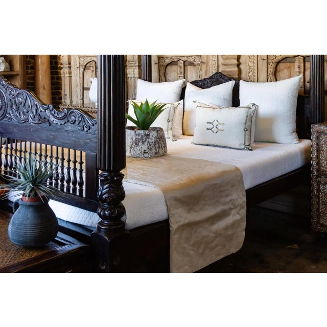 Sand Silk Blend Duvet Cover For Sale In Los Angeles - Image 6 of 6