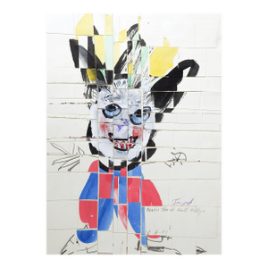 Contemporary Abstract Figure Mixed Media Collage