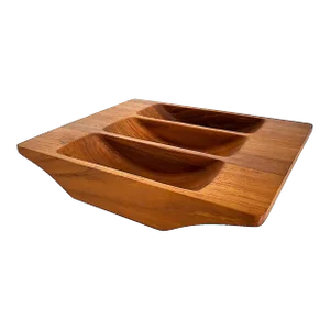 1950s Danish Teak Wood Partitioned Valet Tray by Jens H. Quistgaard for Dansk