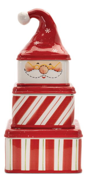 Ceramic Stacking Santa Character (Set of 3)