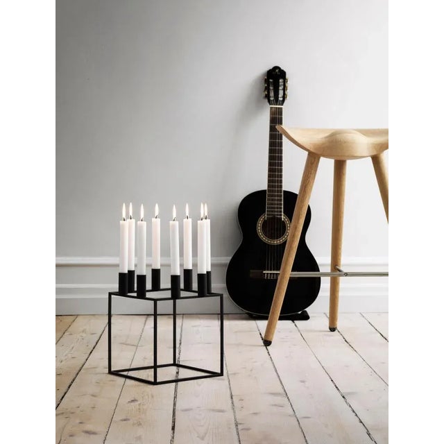 Contemporary Set of Brown Oak and Copper Counter Stools by Lassen For Sale - Image 3 of 6