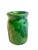 French Provincial Vintage Green Hand Made Folk Art Glazed Terracotta Olive Jar For Sale - Image 3 of 9