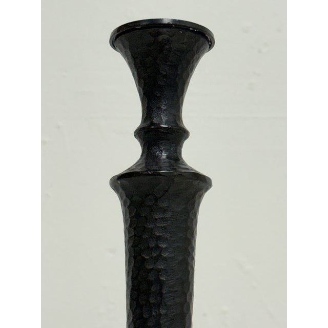 Metal Pottery Barn Seville Hammered Metal Candle Holders, Set of Four For Sale - Image 7 of 12