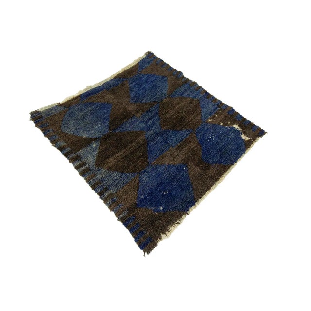 Traditional Blue & Dark Gray Vintage Tulu Rug For Sale - Image 3 of 7