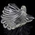 Beautiful and unusual, vintage Murano hand blown crystal clear Italian art glass ribbed decorative seashell shape...