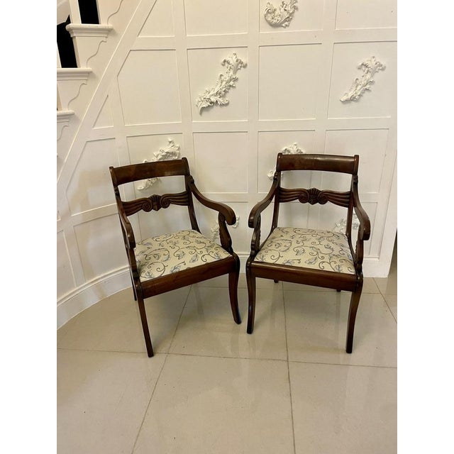 Set of Regency Figured Mahogany Desk Carver Chairs, 1830s For Sale - Image 13 of 13