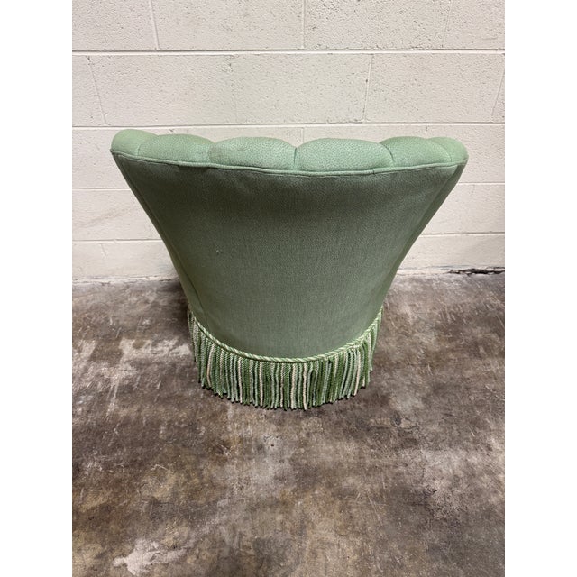 Vintage Upholstered Slipper Shell Chair For Sale - Image 4 of 9