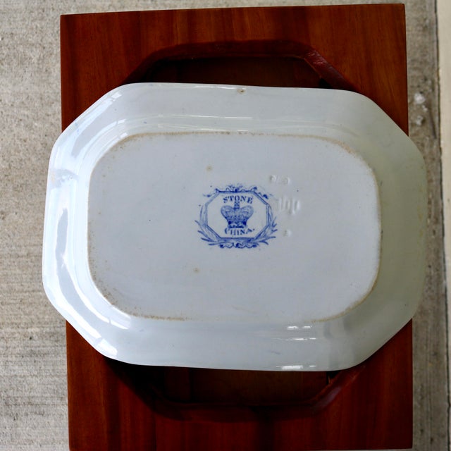 Early 19th Century Hicks, Meigh & Johnson Ironstone Platter "Flying Bird" Pattern With Handcrafted Stand For Sale - Image 12 of 15