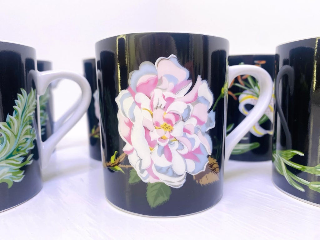 Mrs. Delaney's Flowers Mugs by Tiffany & Co. Set of 8 | Chairish