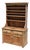 Circa 1890s English Scrubbed Pine Hutch Cabinet Welsh Dresser Cupboard W/ Plate Racks For Sale