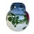 1950s Vintage Hand-Painted Floral Art Pottery Petite Vase With Crazed Glaze For Sale - Image 5 of 16