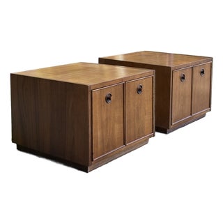 Mid Century Modern Vintage Walnut Nightstands -End Tables, 2 Pieces For Sale