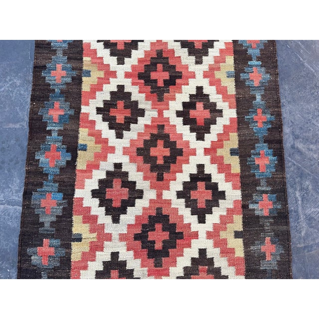 Boho Chic 1990s Boho Chic Kilim Runner - Hand-Woven Rug 3'x10' For Sale - Image 3 of 8