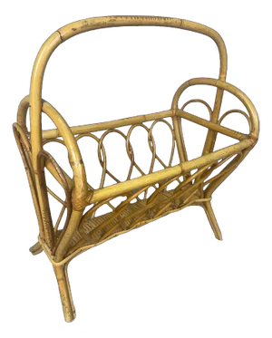 Midcentury Rattan Magazine Rack, 1960s
