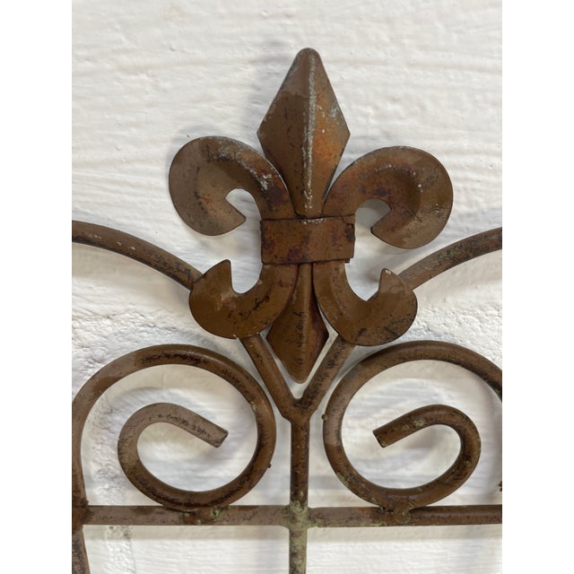 19th Century Hand Forged Wrought Iron Small Glass Insert Panel From New Orleans For Sale In Mobile - Image 6 of 7
