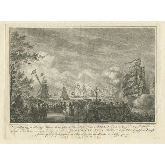 Antique Print of the Sailing Tour on the IJ River, 1768 For Sale