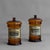 Pair of 19th Century amber glass apothecary jars with original labels. France circa 1870.