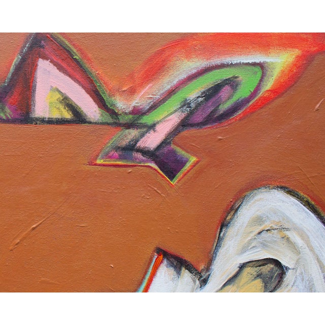 Burnt Orange Abstract Oil on Canvas Painting by James L. Bruch For Sale - Image 8 of 9