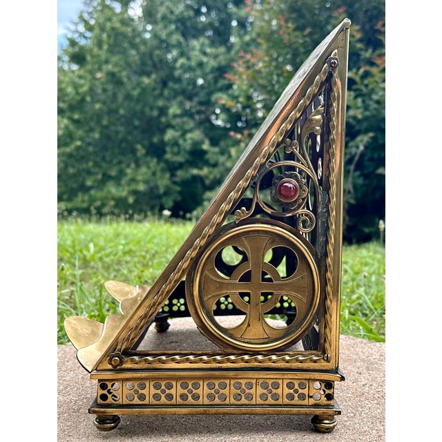 Gothic Revival Brass Missal Bible Stand For Sale - Image 11 of 18